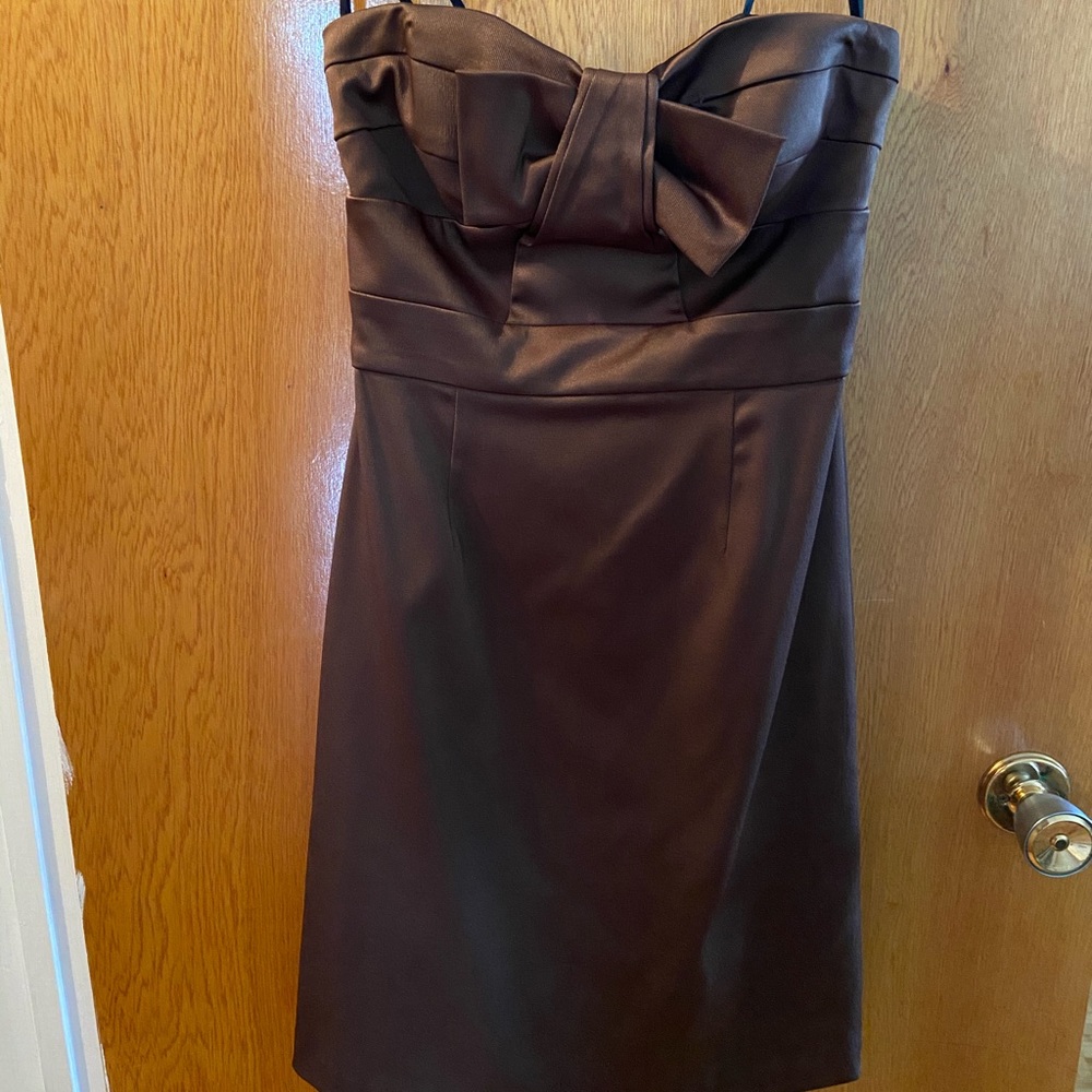 BCBG brown strapless dress